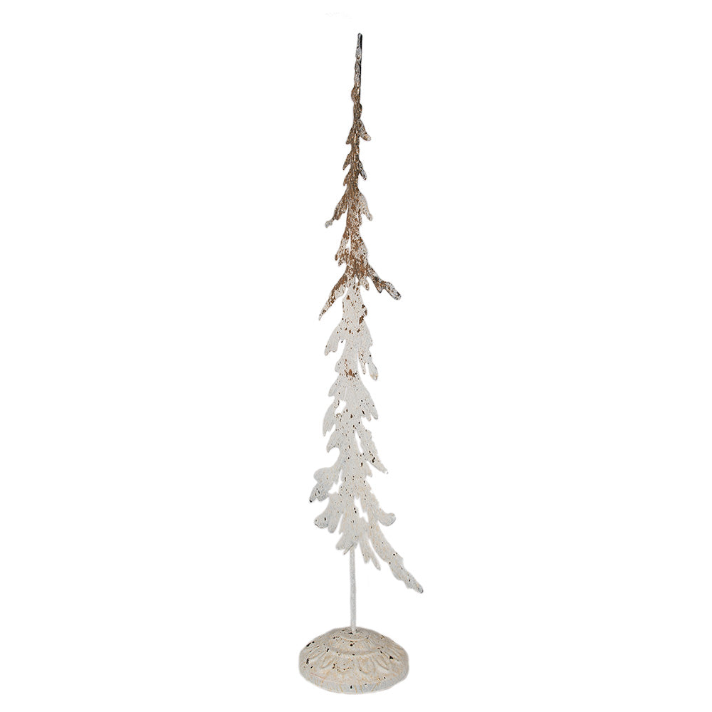 Shabby Chic Tannenbaum Metall Weiß-Braun - Weihnachtsdeko Landhausstil