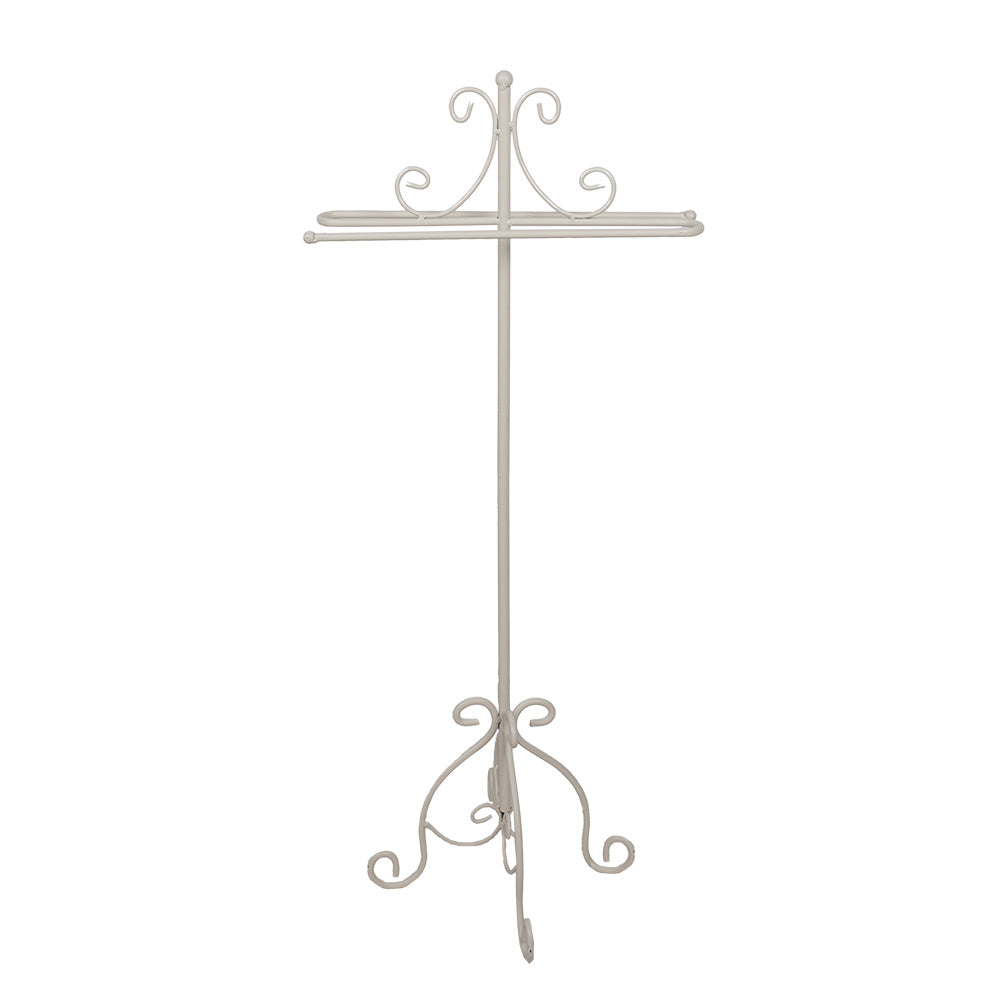 Portasciugamani / portasciugamani in metallo bianco, per due asciugamani