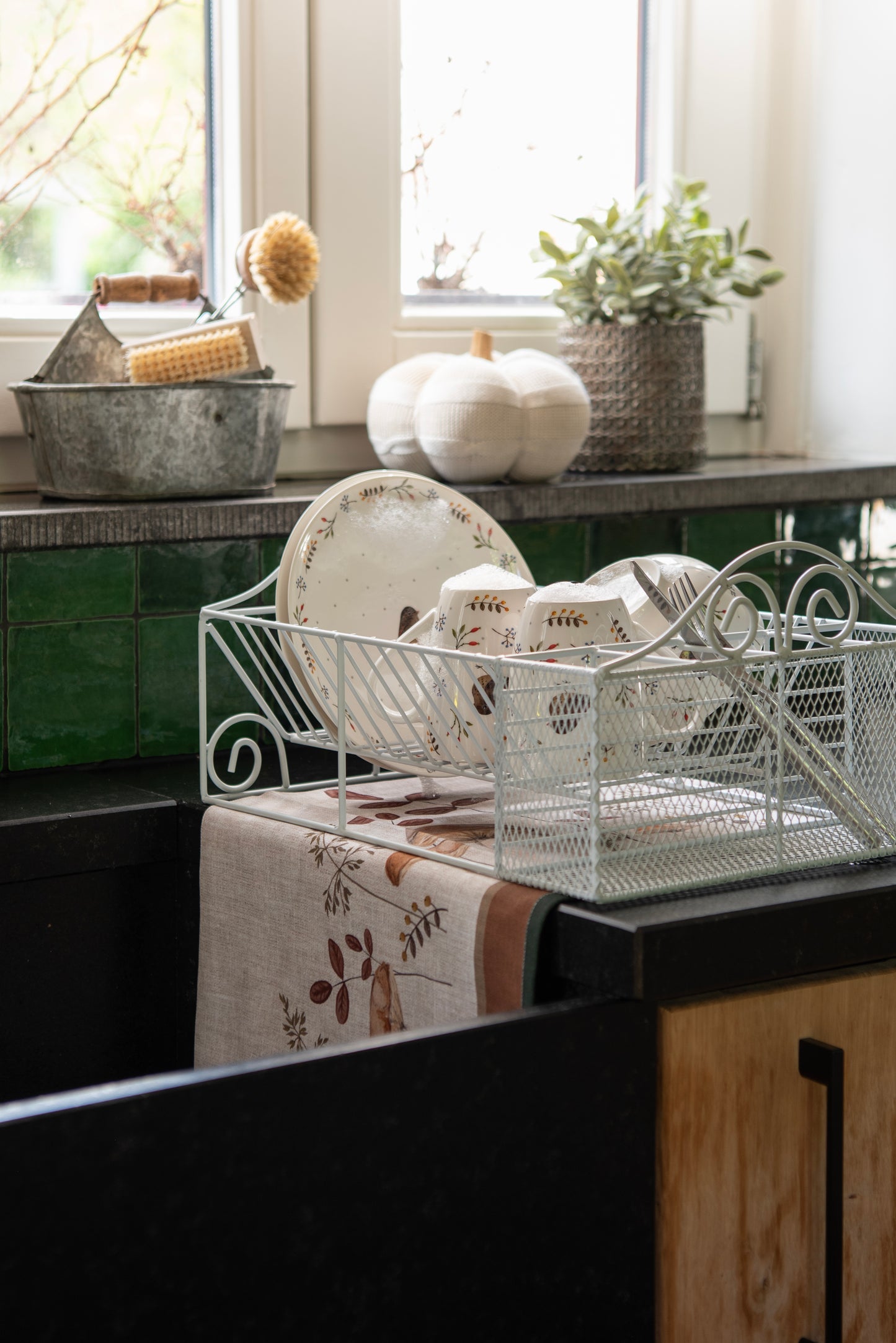 Abtropfgestell Weiß Eisen - Abtropfgitter Landhausstil 39x27x18 cm