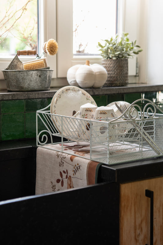 Abtropfgestell Weiß Eisen - Abtropfgitter Landhausstil 39x27x18 cm