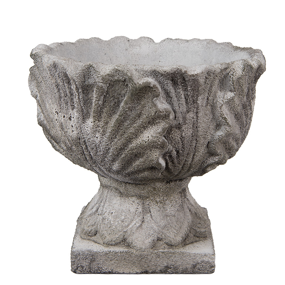 Pflanzkübel Steinguss Grau 16x24 cm - Französischer Landhausstil