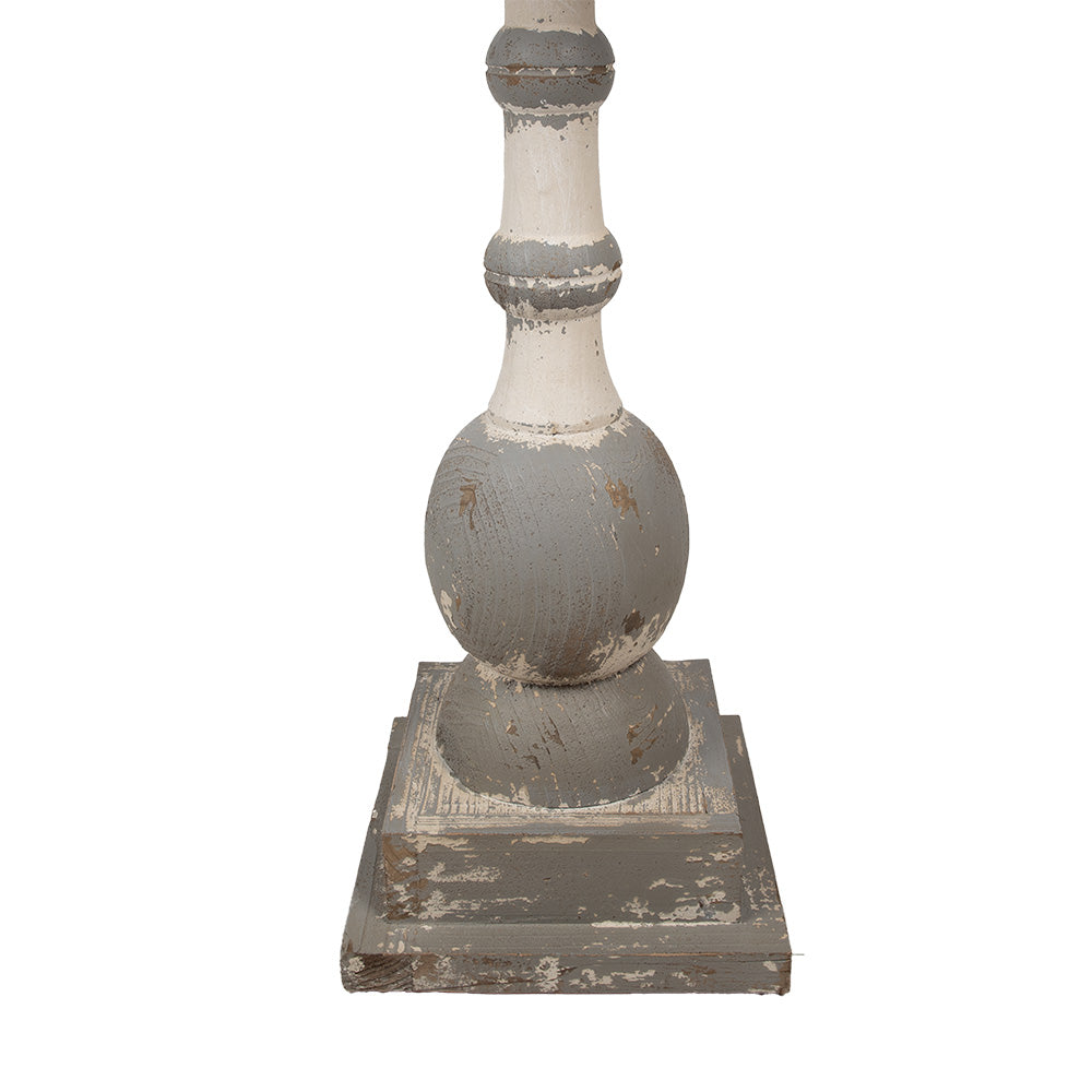 Beistelltisch Rund Shabby Chic Holz Ø 51 cm - Weiß-Grau/Braun