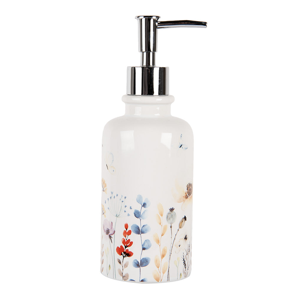 Seifenspender mit Blumenmotiv aus Keramik