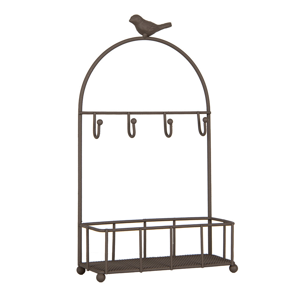 Portachiave / portachiavi / porta chiavi in ​​ferro marrone con ripiano