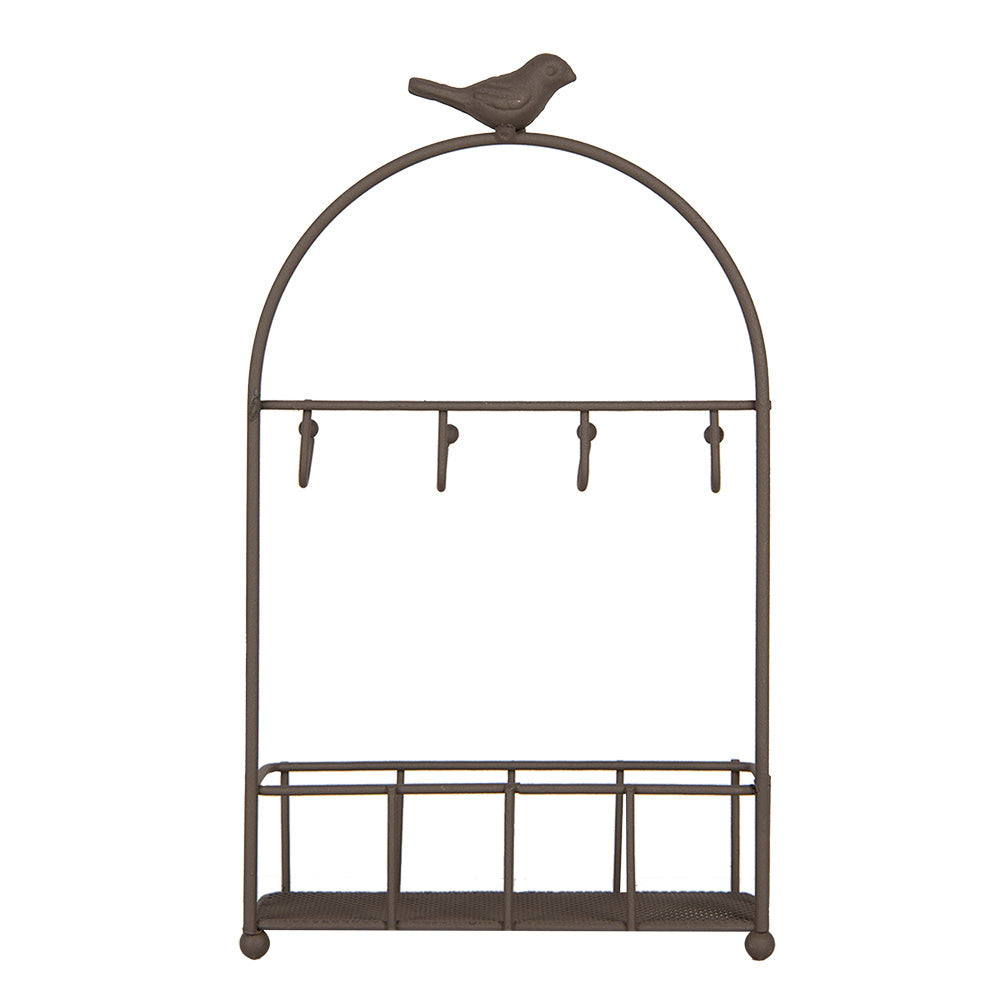 Portachiave / portachiavi / porta chiavi in ​​ferro marrone con ripiano