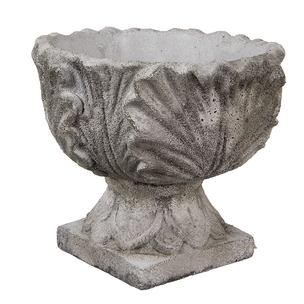Pflanzkübel Steinguss Grau 16x24 cm - Französischer Landhausstil
