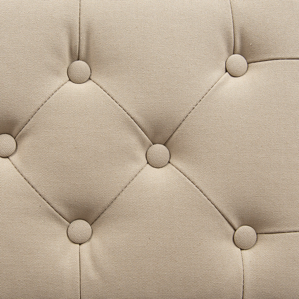 Gepolsterte Sitzbank: Filigran aus Holz in Beige-Braun