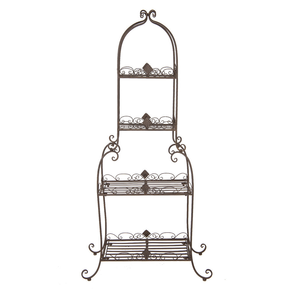 Garten-Regal Metall Braun - Pflanzenständer Landhaus Shabby Chic