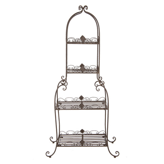 Garten-Regal Metall Braun - Pflanzenständer Landhaus Shabby Chic