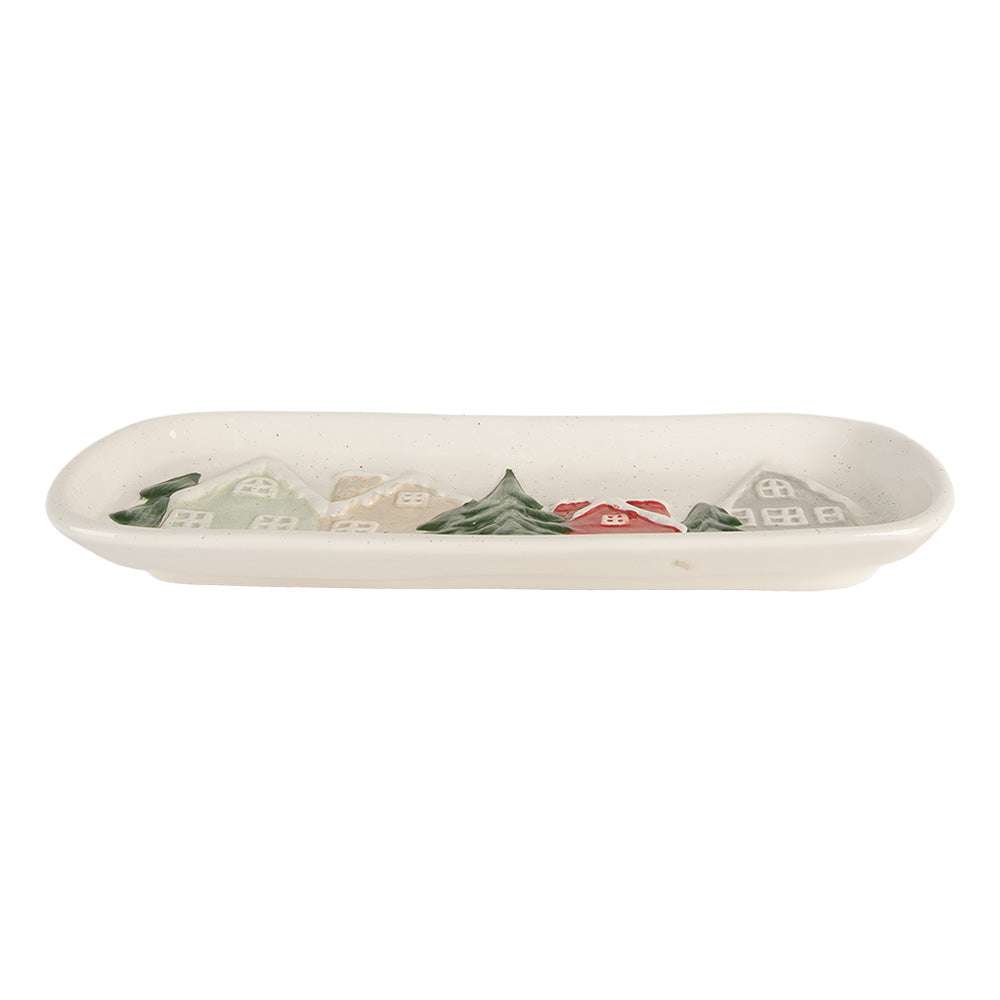 Keramik-Schale Winter-Landschaft - Weihnachtsdeko Landhausstil