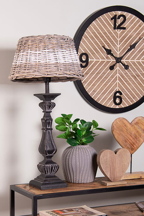 Lampenschirm Rattan Braun Weiß - Landhausstil & Maritim - Verschiedene Größen