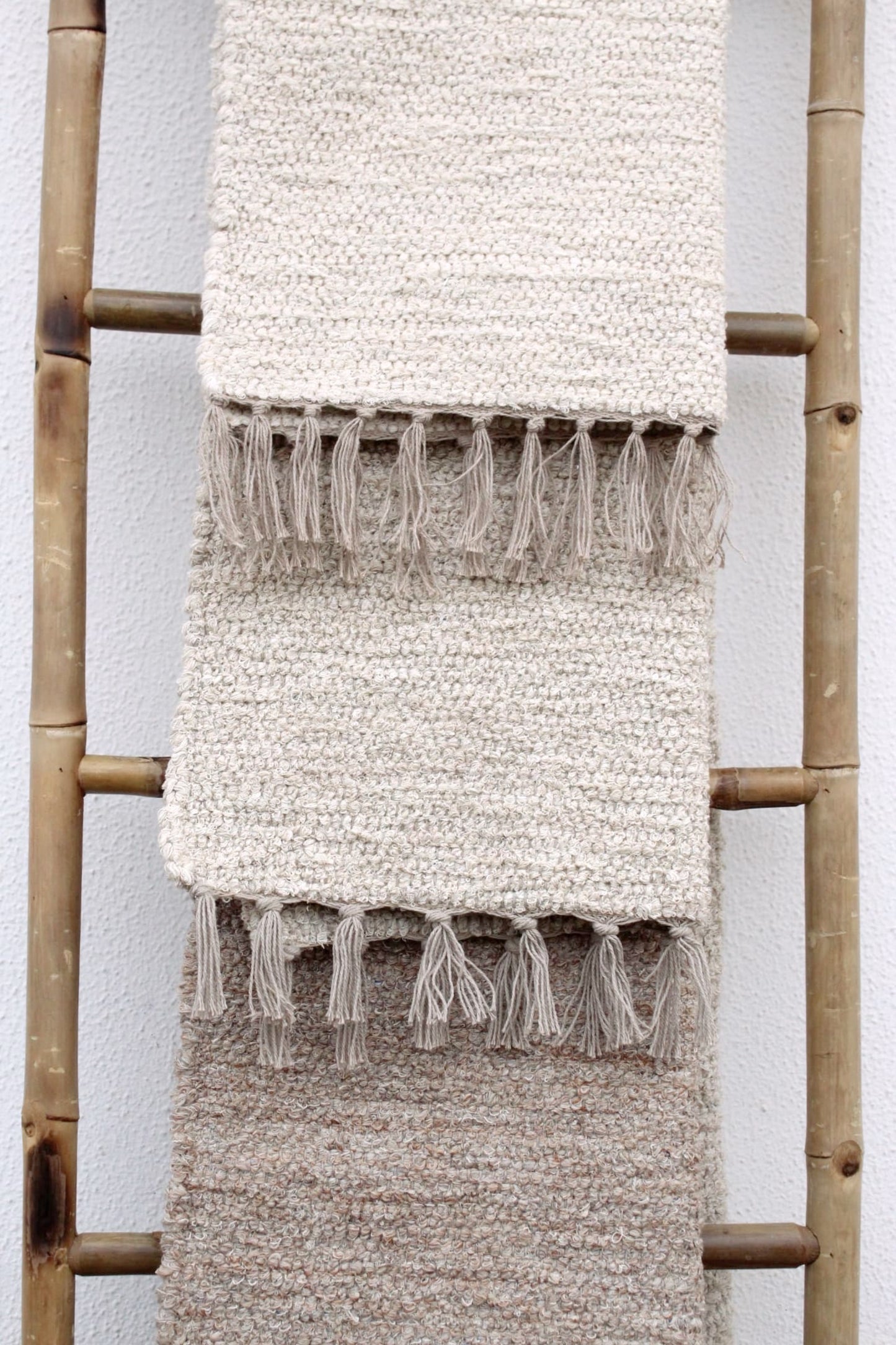 Handgeknüpfter Baumwollteppich Wollweiß - Landhausstil Teppich 100% Baumwolle