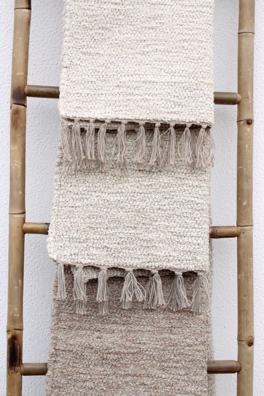 Handgeknüpfter Baumwollteppich Wollweiß - Landhausstil Teppich 100% Baumwolle