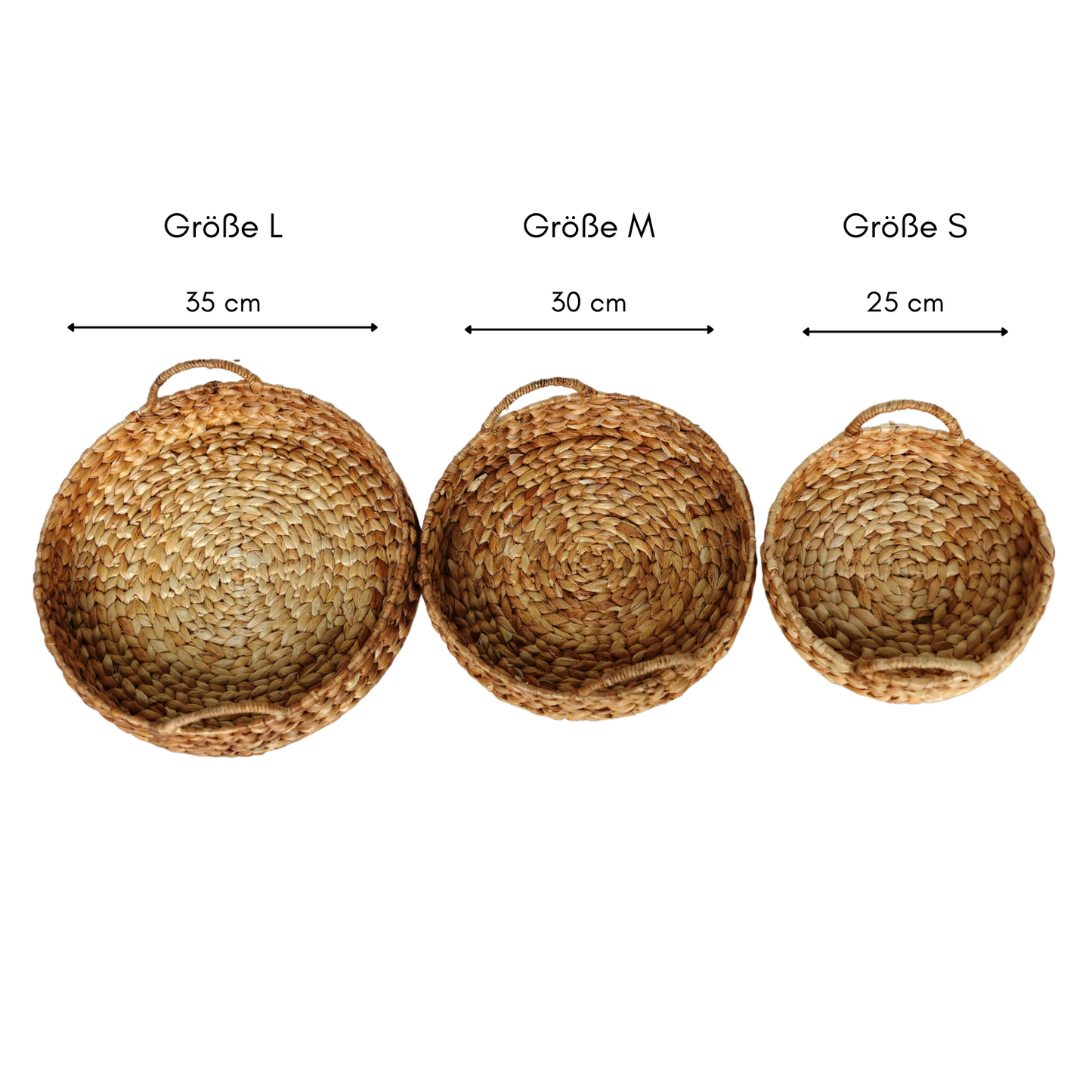 Rundes Korbtablett aus Wasserhyazinthe - Braun | Serviertablett & Dekotablett