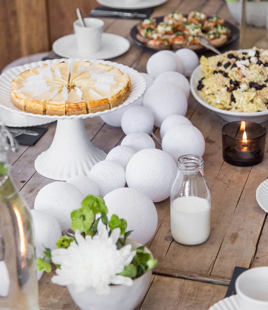 Lichterkette Weiße Cotton Balls Warmweiß 20 LED - Fairtrade Weihnachtsbeleuchtung Landhausstil