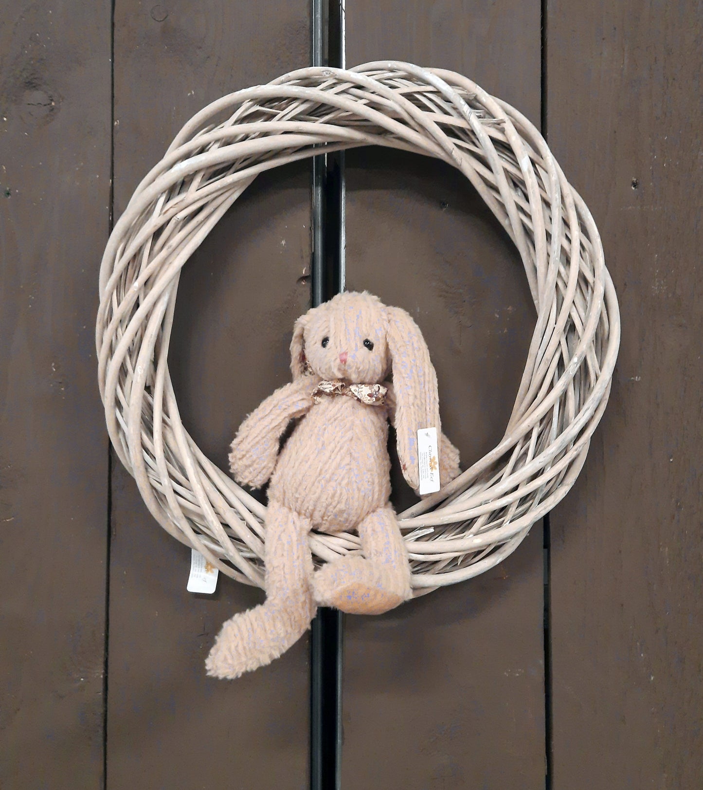 Rattankranz Natur Grau-Weiß - Adventskranz Rohling aus Holz Ø 20-50 cm