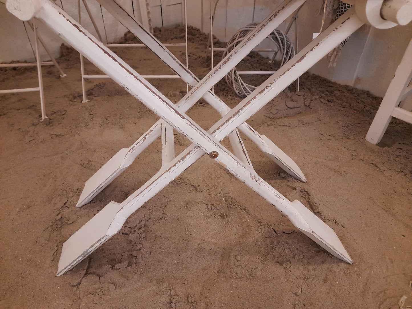 Klappbarer Beistelltisch Boot Weiß - Shabby Chic Landhaus