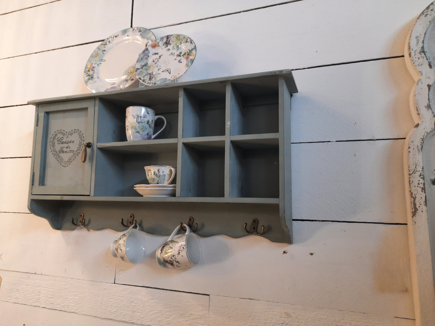 Porzellan Geschirr Blumen & Schmetterlinge Blau-Weiß - Landhausstil Mix & Match