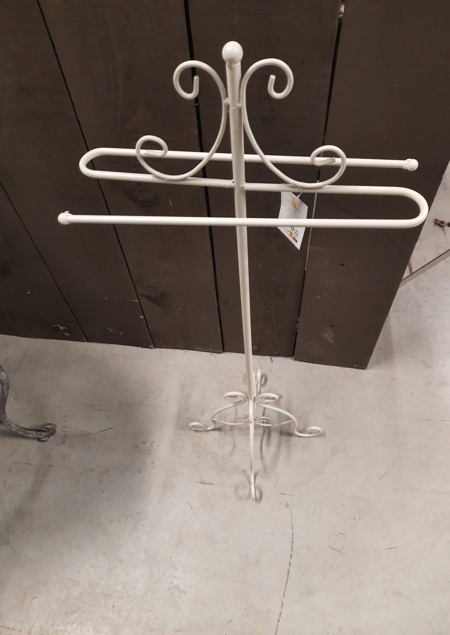 Portasciugamani / portasciugamani in metallo bianco, per due asciugamani