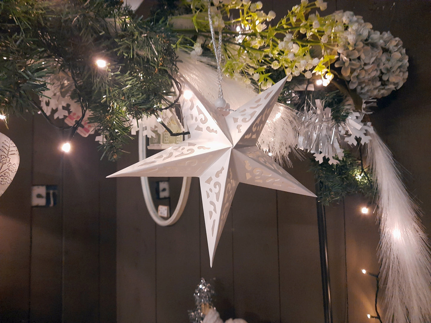 Weihnachtsstern Papier Weiß - Winterdeko Landhausstil Clayre & Eef