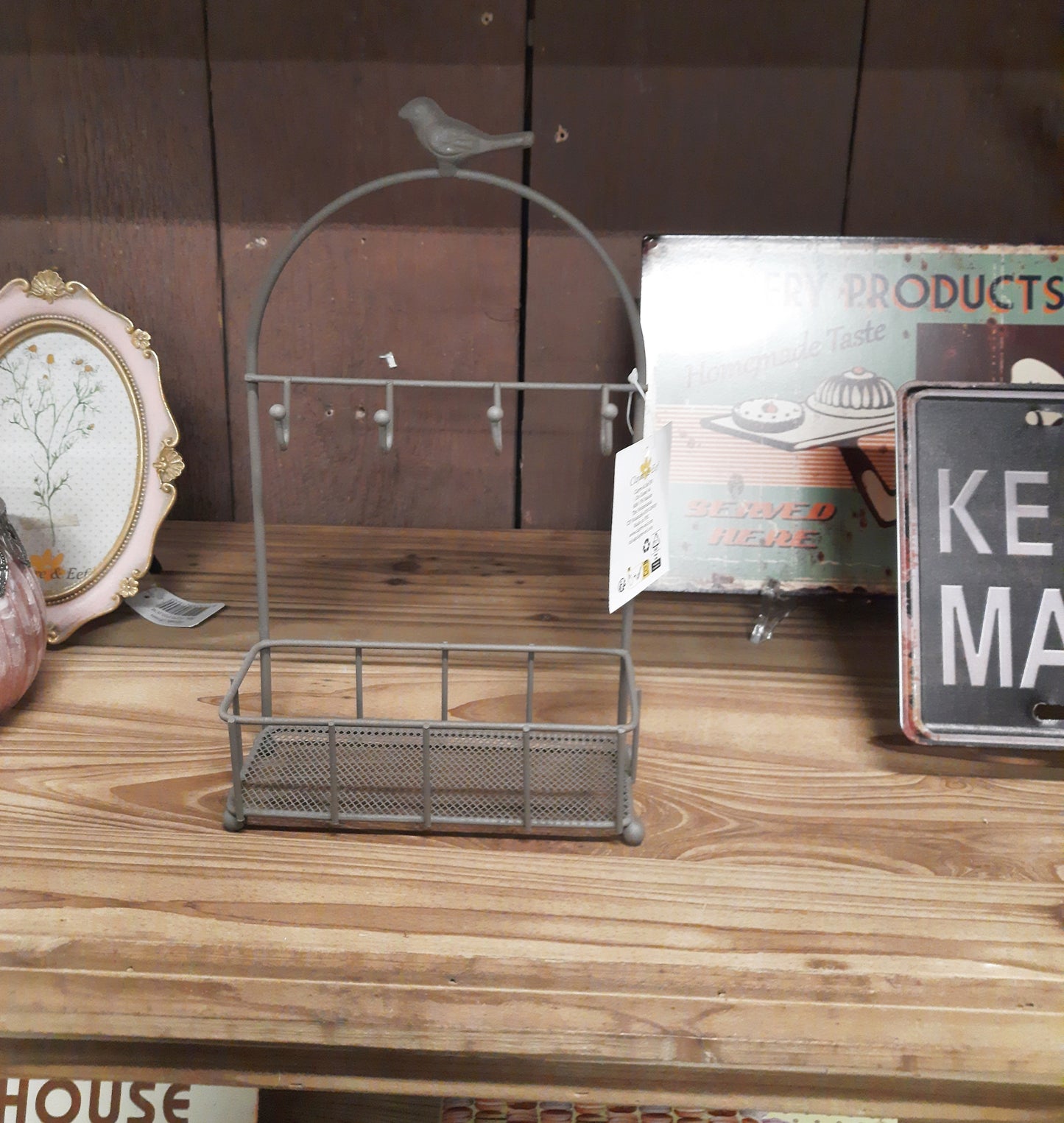 Portachiave / portachiavi / porta chiavi in ​​ferro marrone con ripiano