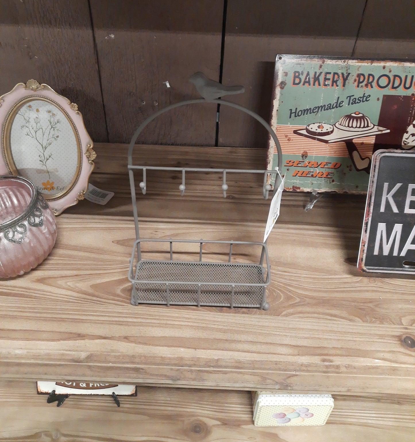 Portachiave / portachiavi / porta chiavi in ​​ferro marrone con ripiano