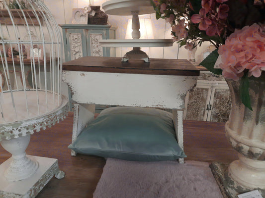 Blumenständer Holz Shabby Chic - Pflanzenbank Weiß Braun Landhausstil