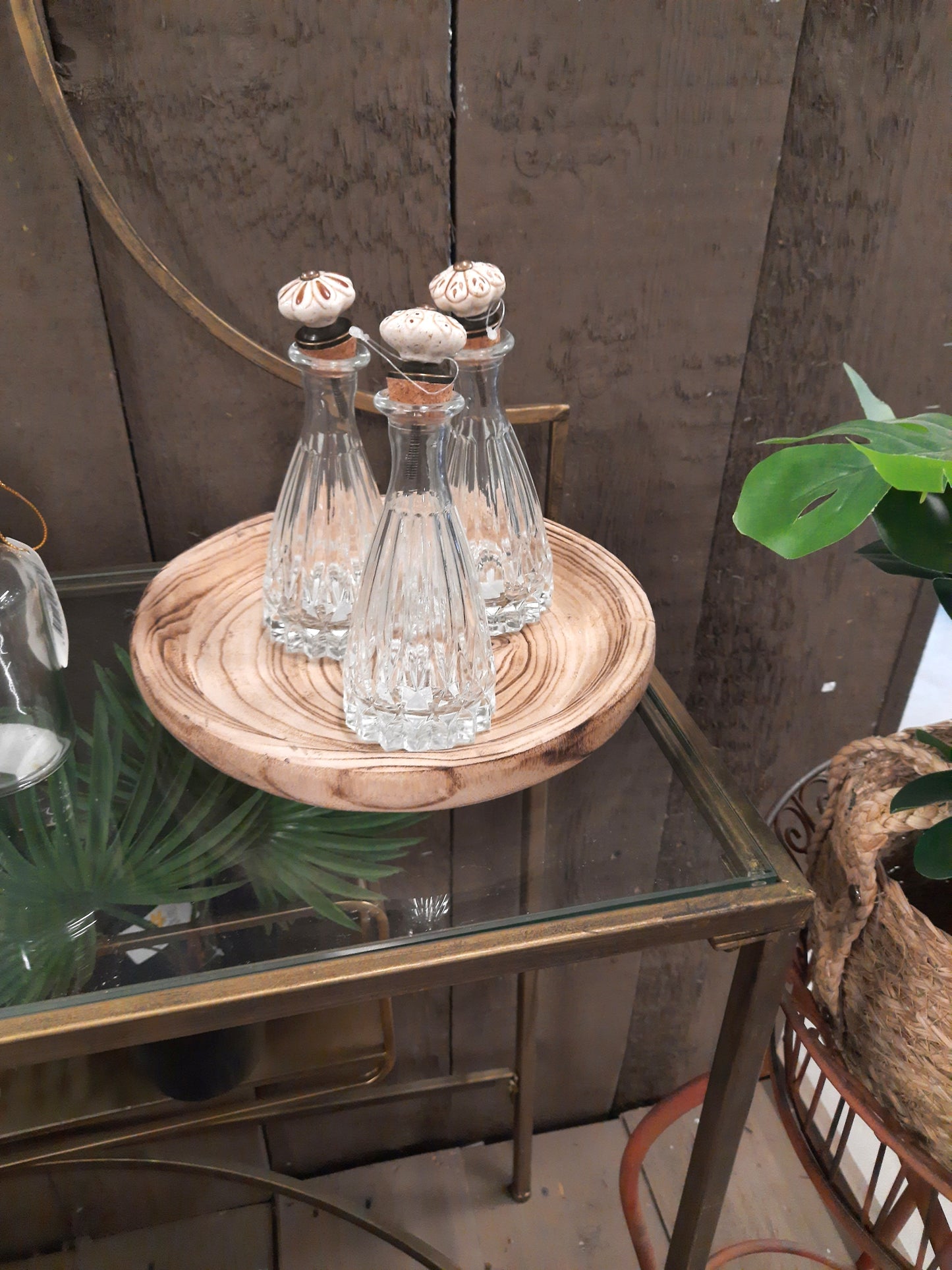 Runde Holzschale Dekoteller - Rustikales Serviertablett Landhausstil