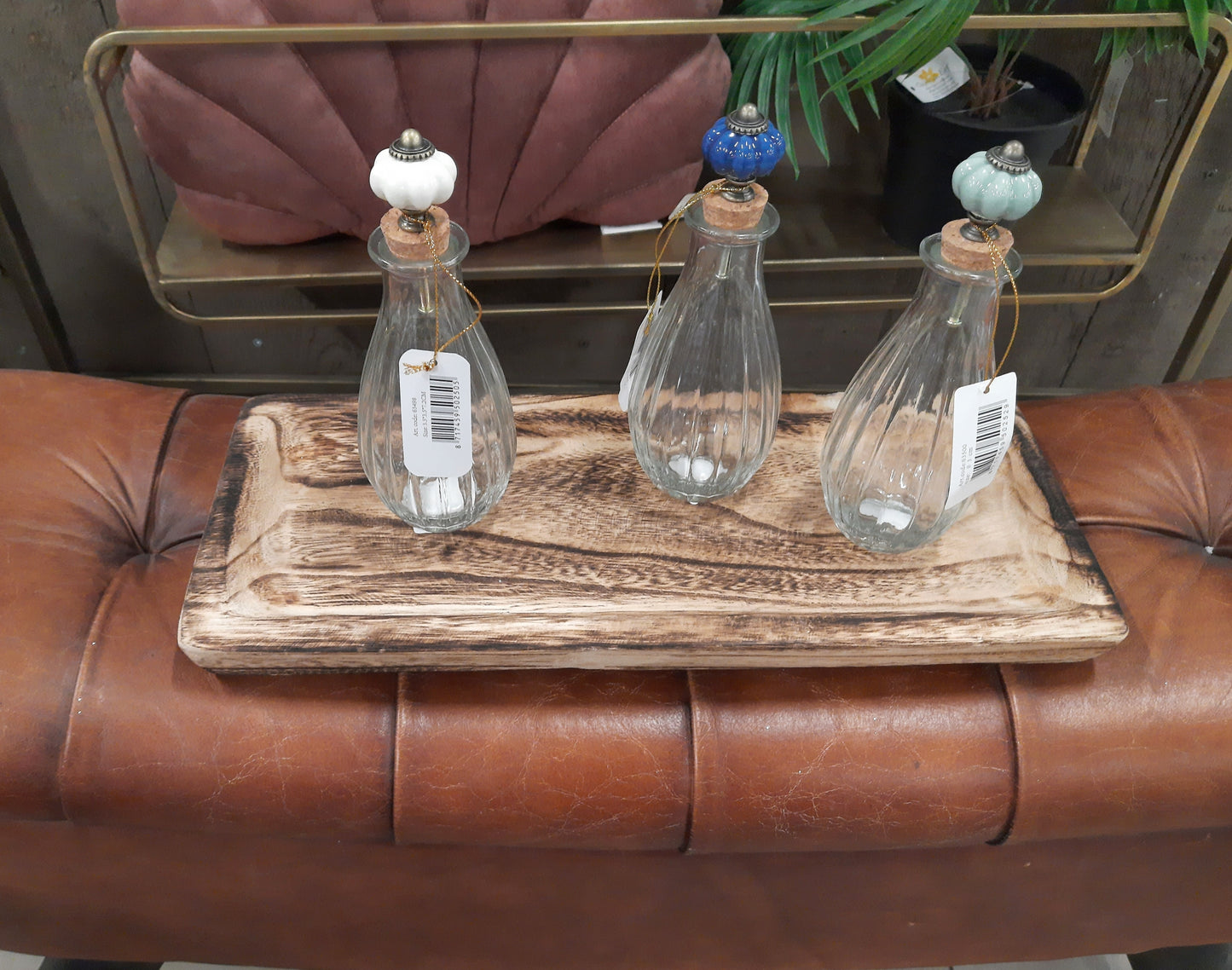 Rechteckige Holzschale Tablett 40x17cm - Rustikales Dekotablett Landhausstil