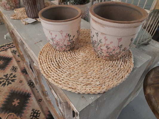 Rundes Stroh Platzdeckchen Ø 38 cm - Maritimer Boho-Stil Beige