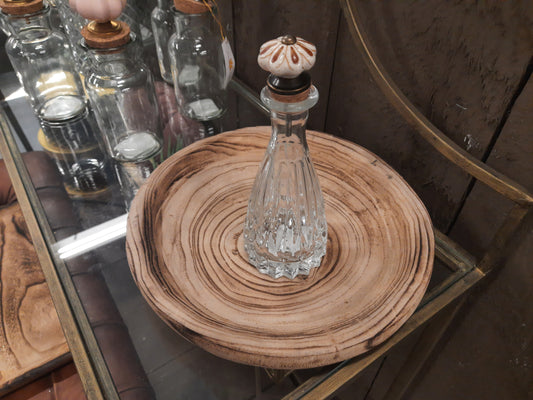 Runde Holzschale Dekoteller - Rustikales Serviertablett Landhausstil