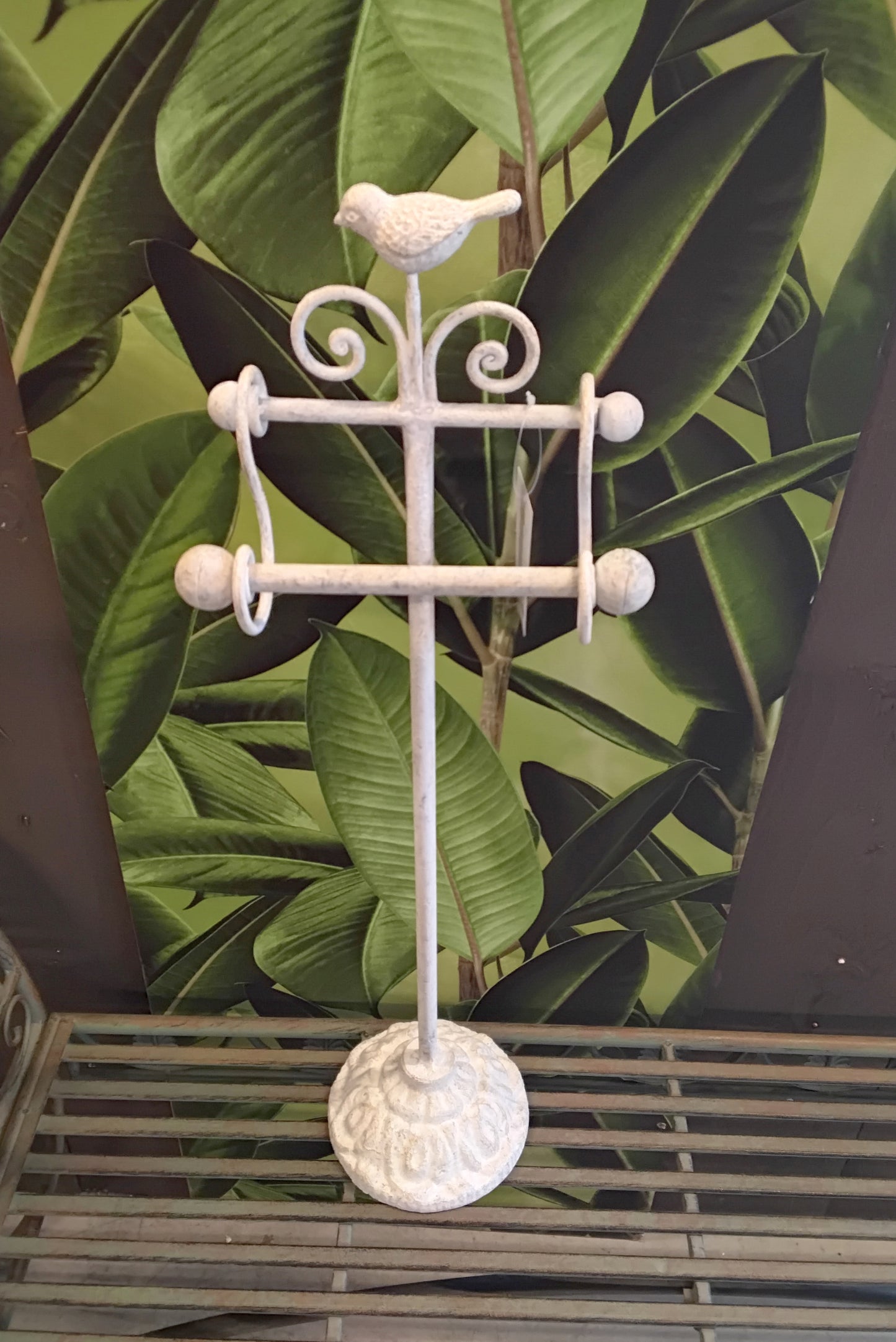 WC-Rollenhalter Shabby Chic Beige - Vintage Toilettenpapierständer mit Vogel-Dekor