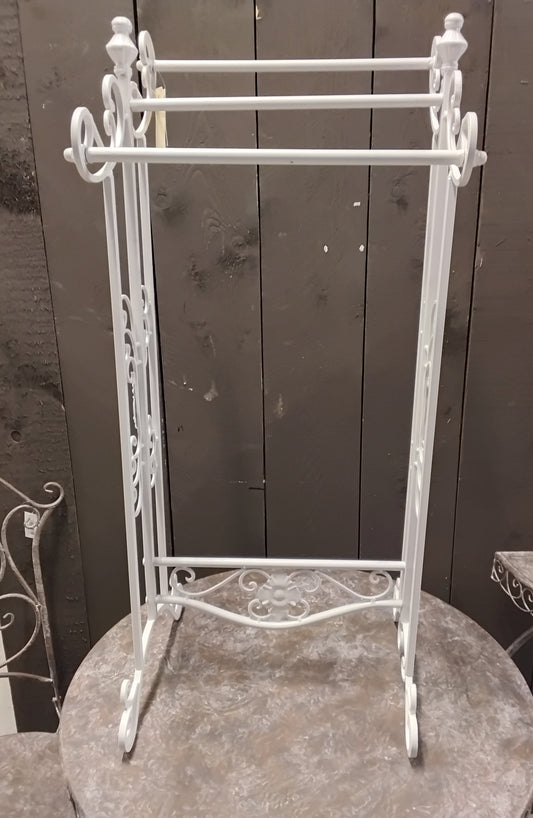 Handtuchständer Weiß Metall - Shabby Chic Handtuchhalter Landhausstil