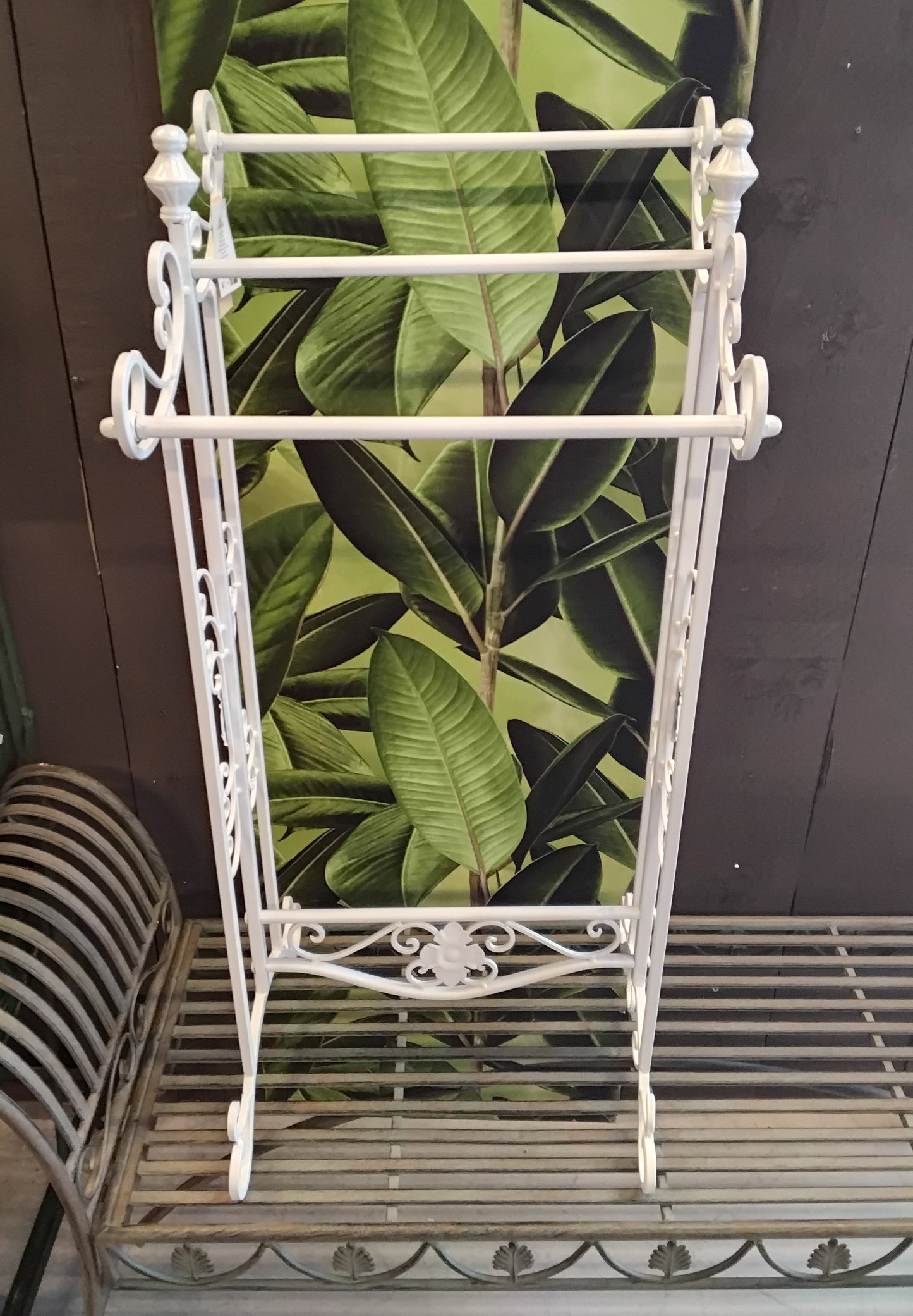 Handtuchständer Weiß Metall - Shabby Chic Handtuchhalter Landhausstil