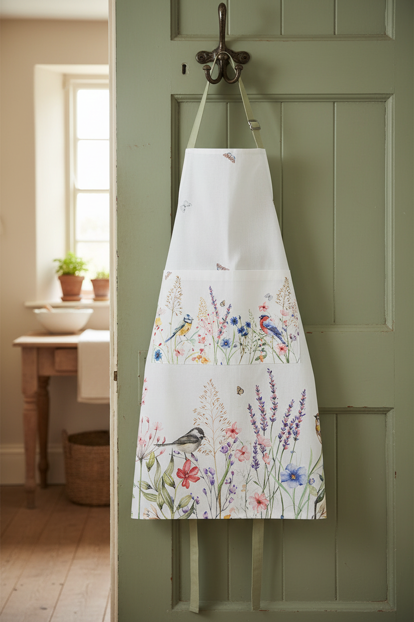 Küchenschürze Baumwolle Wiesenblumen - Ländlicher Charme für Ihre Küche {{ Shabby Chic und Landhaus Deko }} {{ www.Stein-Alt.de The cosy Cottage }}