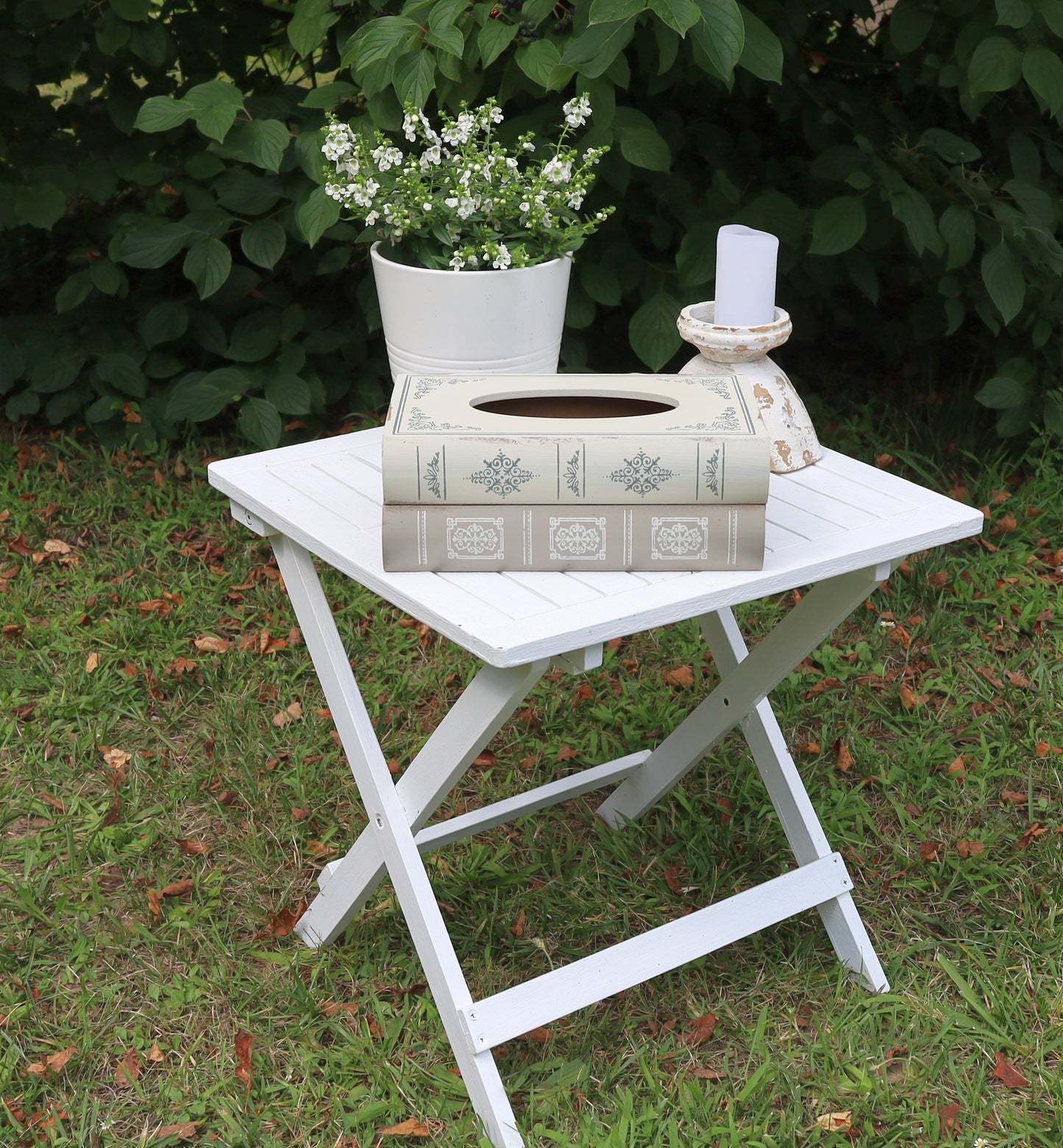 Porta fazzoletti / porta fazzoletti cosmetici in grigio-beige in stile shabby chic