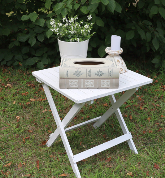 Taschentuchspender Grau-Beige Holz - Kosmetiktücher-Box Shabby Chic Landhausstil