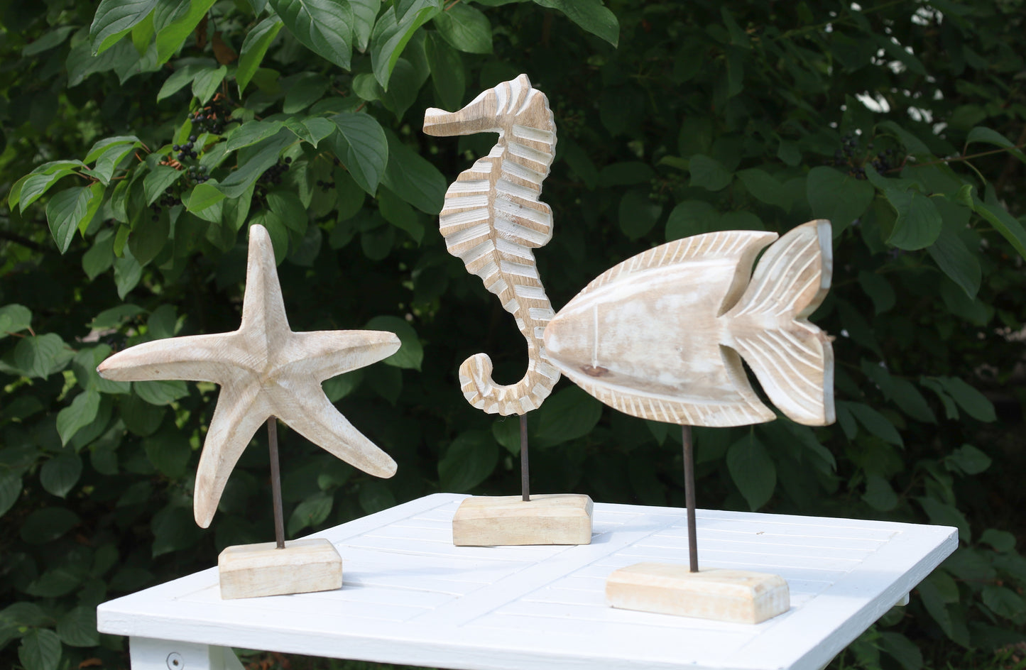 Maritime Fisch-Figur aus Holz - Landhausstil Deko