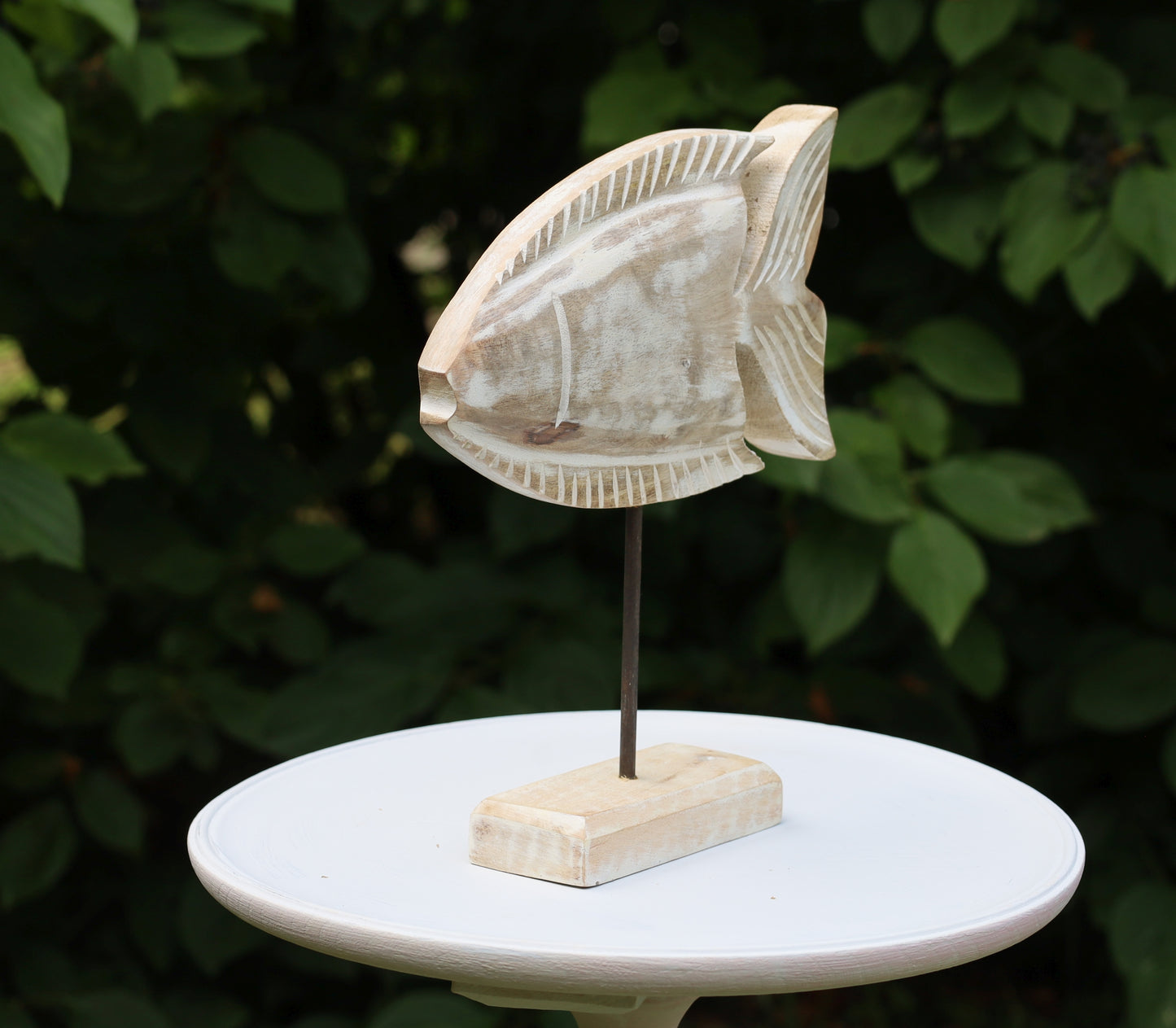 Maritime Fisch-Figur aus Holz - Landhausstil Deko