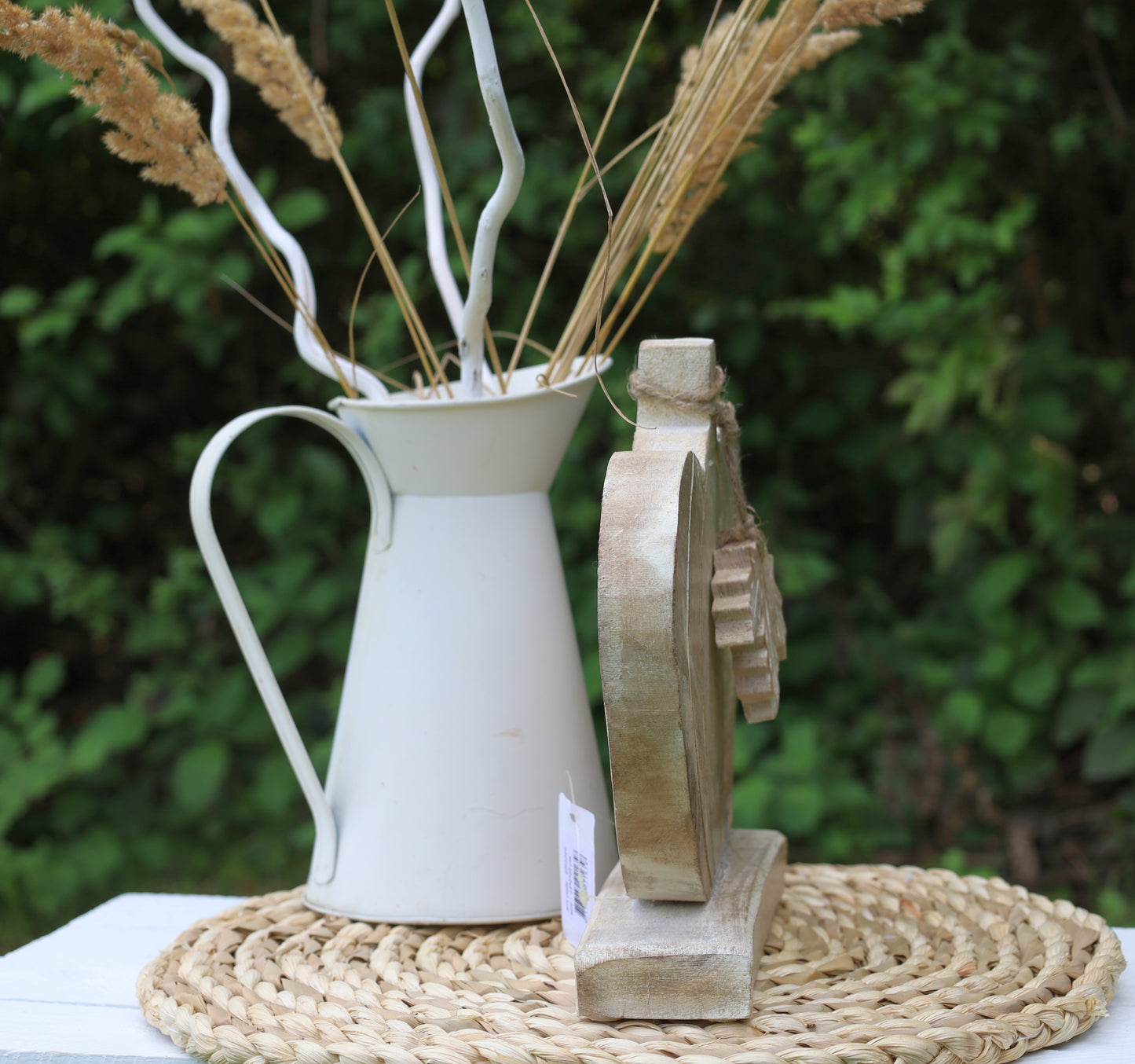 Kürbis Deko Holz Herbst - Ahornblatt Figur Herbstdekoration Halloween stehend