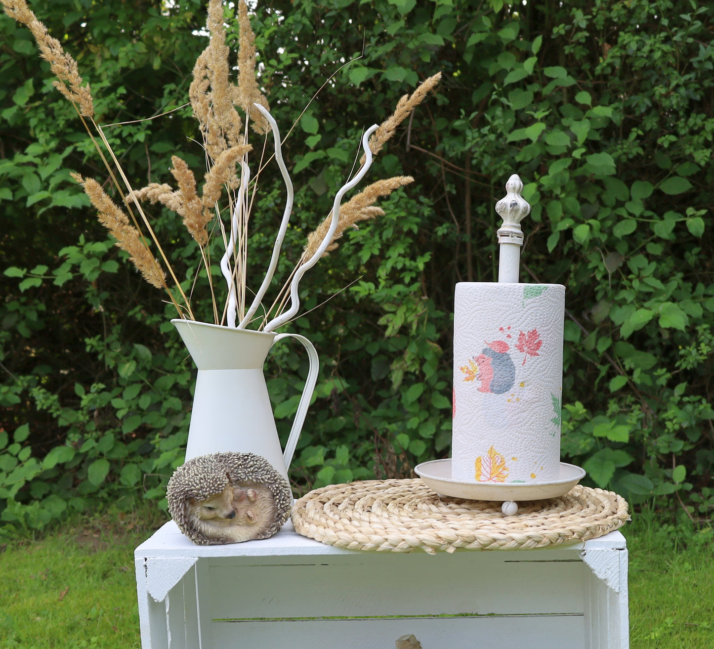 Küchenrollenhalter Eisen Weiß Shabby Chic - Vintage Zewahalter Landhaus