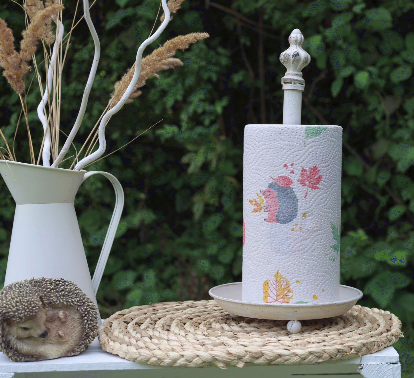 Küchenrollenhalter Eisen Weiß Shabby Chic - Vintage Zewahalter Landhaus