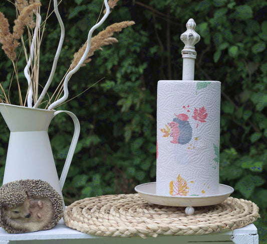 Küchenrollenhalter Eisen Weiß Shabby Chic - Vintage Zewahalter Landhaus