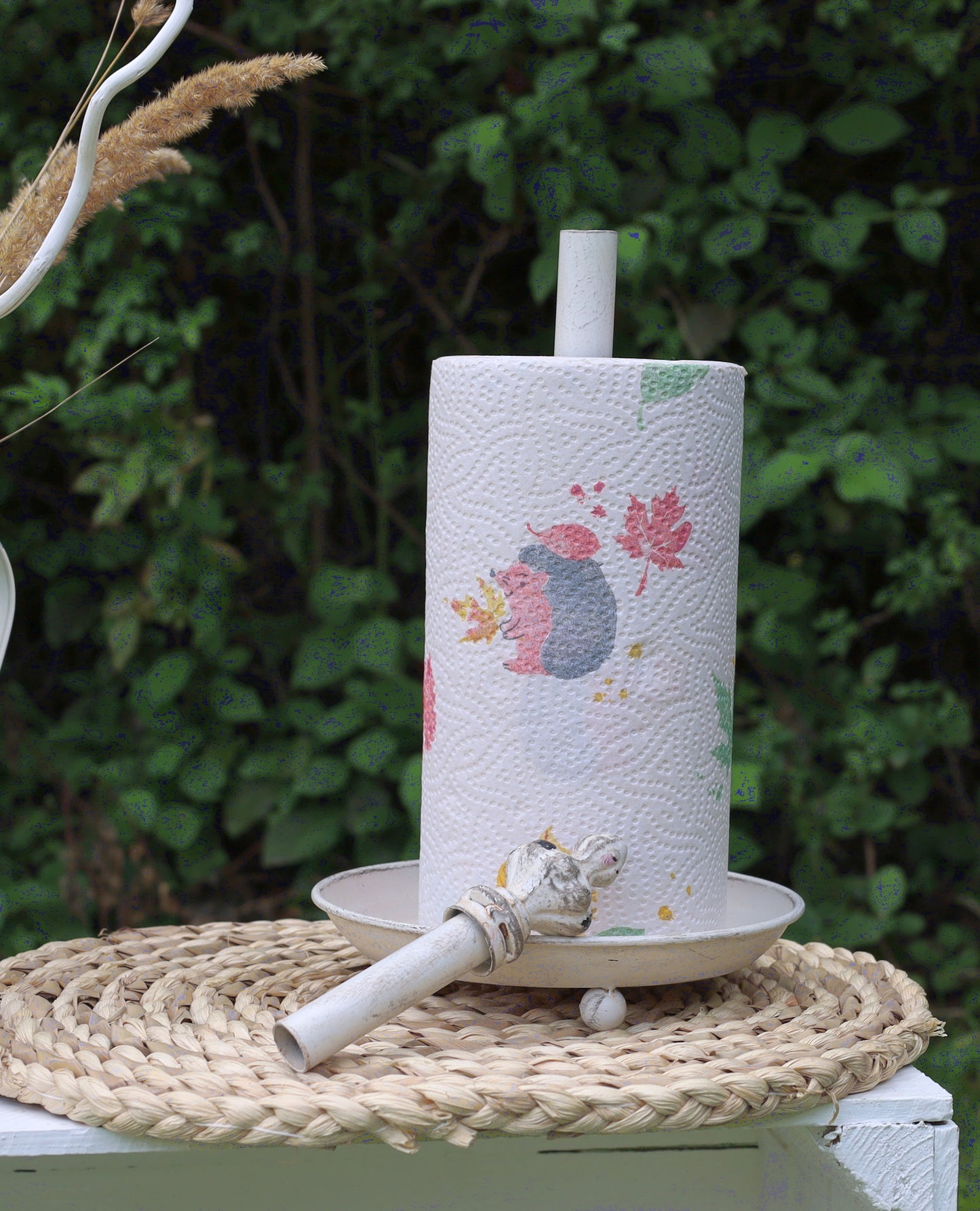 Küchenrollenhalter Eisen Weiß Shabby Chic - Vintage Zewahalter Landhaus