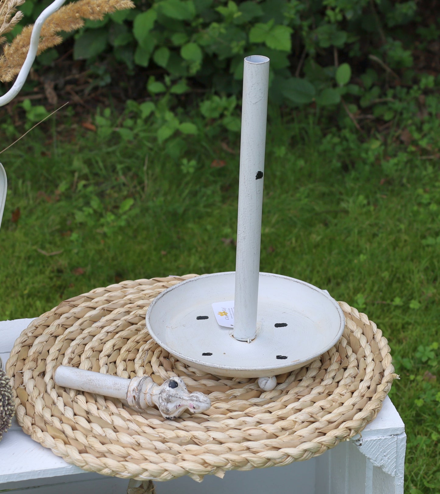 Küchenrollenhalter Eisen Weiß Shabby Chic - Vintage Zewahalter Landhaus