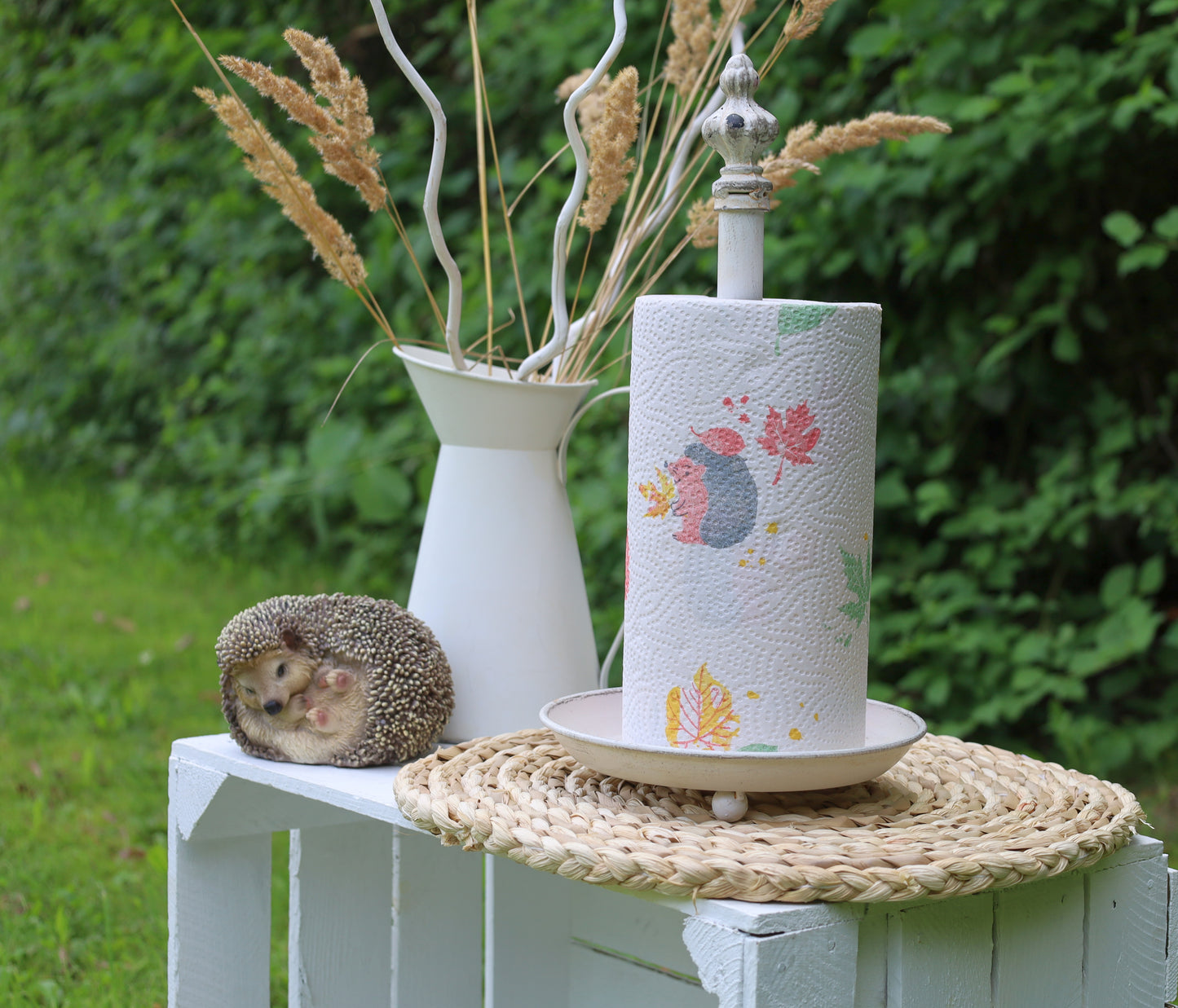 Küchenrollenhalter Eisen Weiß Shabby Chic - Vintage Zewahalter Landhaus