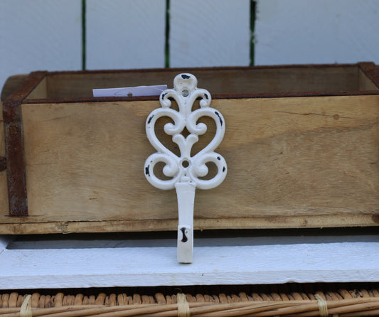 Wandhaken Shabby Chic Weiß - Garderobenhaken Eisen Landhausstil