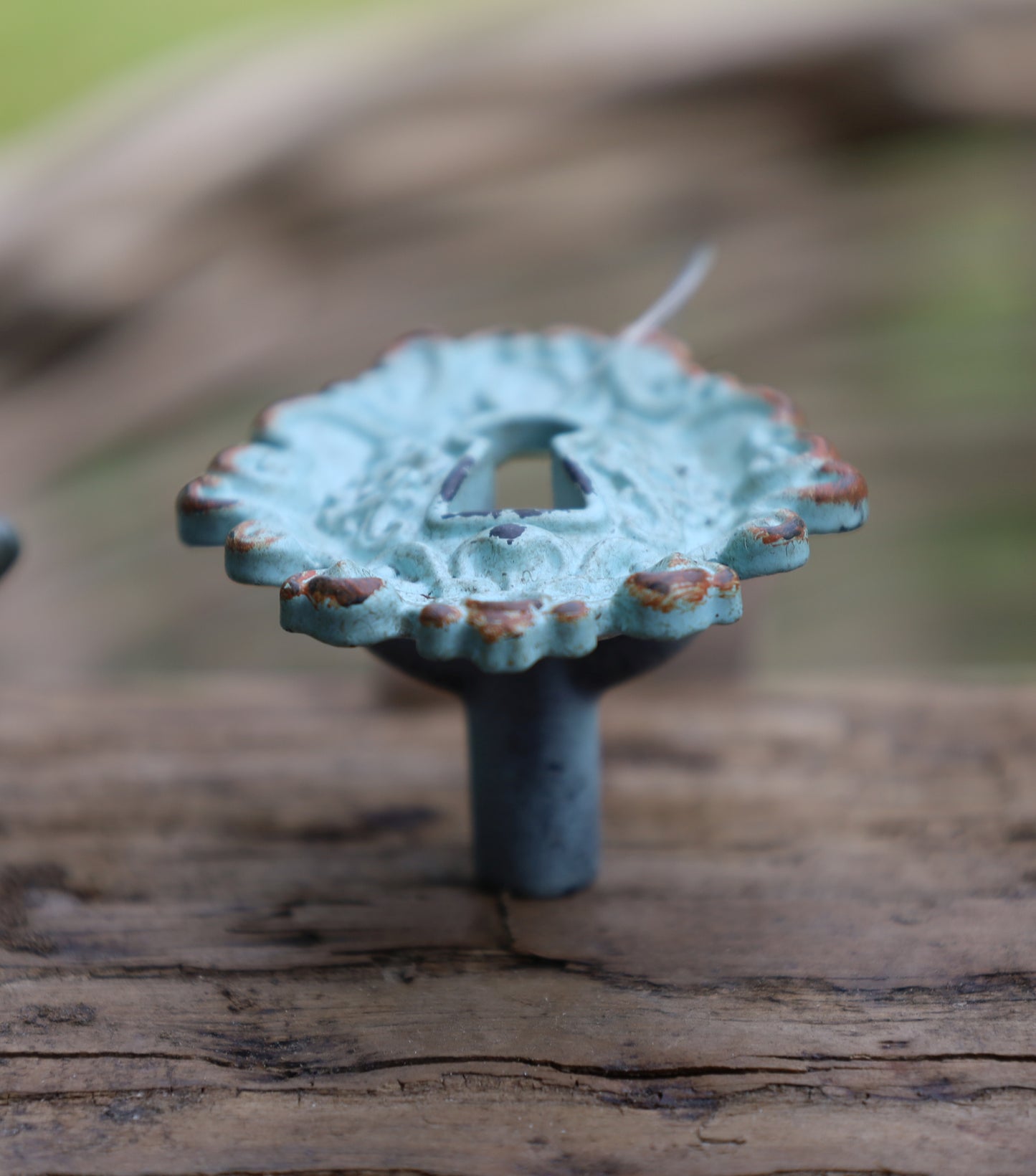 Möbelknopf Schlüsselloch Grün - Vintage Schubladengriff Shabby Chic 5x4 cm