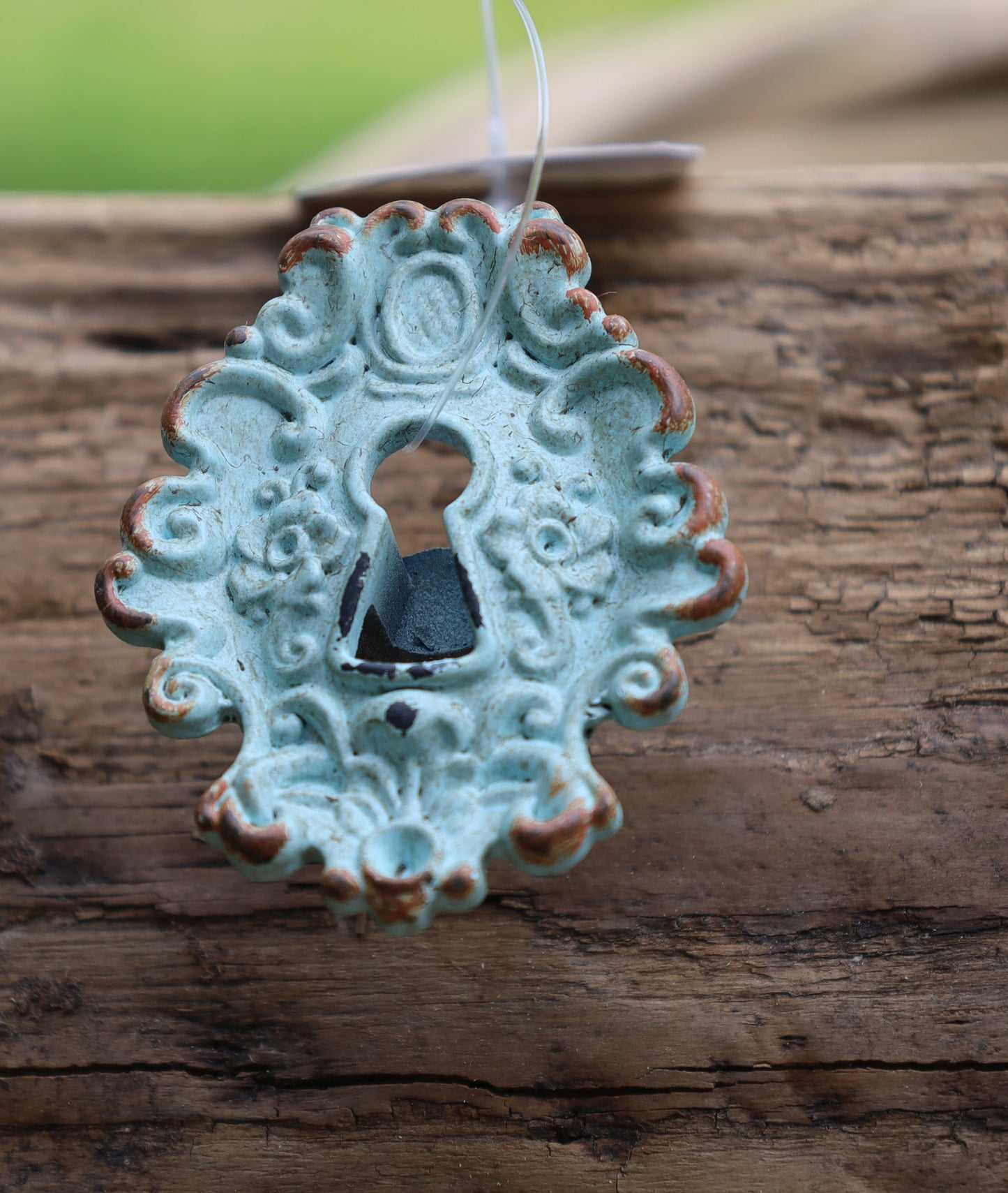 Möbelknopf Schlüsselloch Grün - Vintage Schubladengriff Shabby Chic 5x4 cm