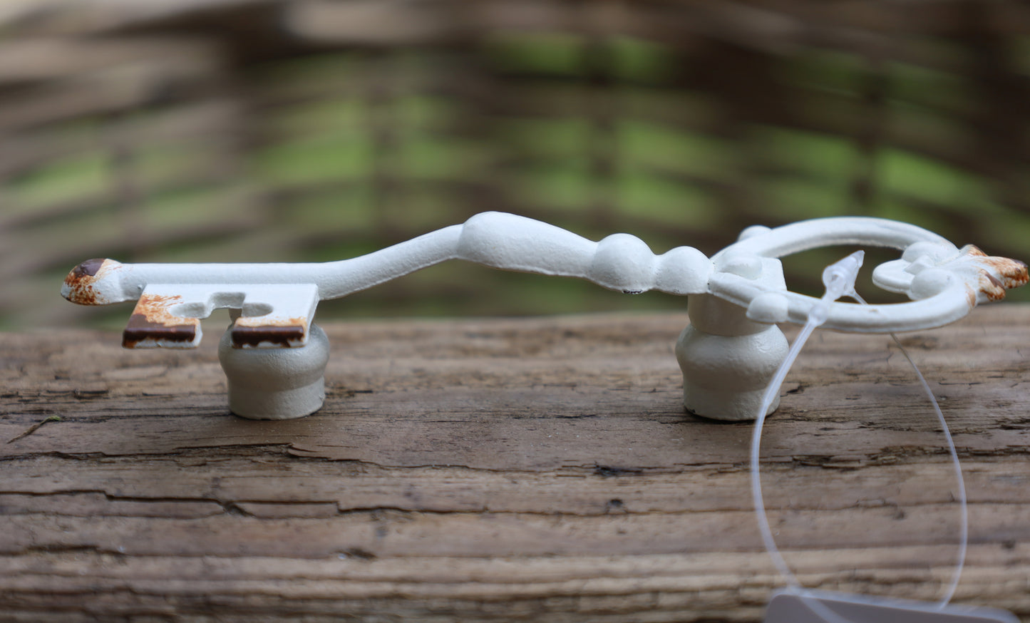 Vintage Möbelknauf Schlüssel - Shabby Chic Schubladengriff Weiß